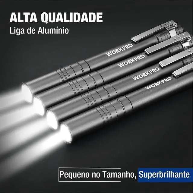 Alt view image 3 of 7 - LED Pen Light, Aluminum Pen Flashlight, Pocket Flashlight with Clip