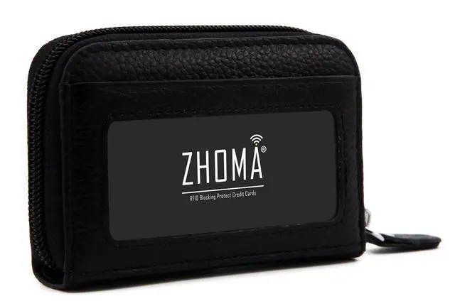 Alt view image 3 of 7 - RFID Blocking Genuine Leather Credit Card Case Holder Security Travel Wallet - Black