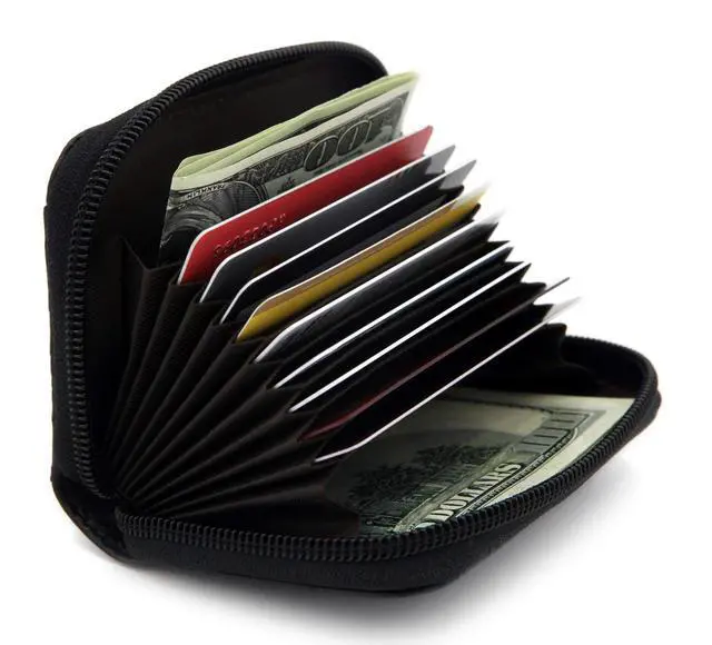 Alt view image 2 of 7 - RFID Blocking Genuine Leather Credit Card Case Holder Security Travel Wallet - Black