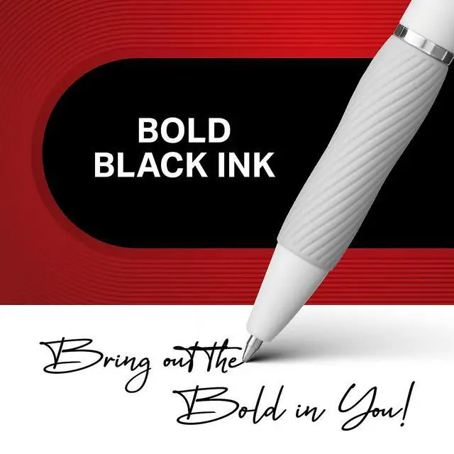 Alt view image 3 of 5 - S-Gel Pen, Medium Point (0.7mm), White Metal Barrel, Black Ink, 8 Count