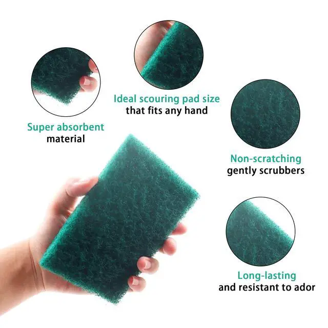 Alt view image 5 of 7 - Duty Scour Pads, Non-Scratch Scrub Sponges, ULIFESTAR 5PCS Dish Scrubber Scouring Pads, Dual-Sided Reusable Household Scrub Pads for Dishes,Dish Cleaning Tool,Kitchen Scrubbers & Metal Grills
