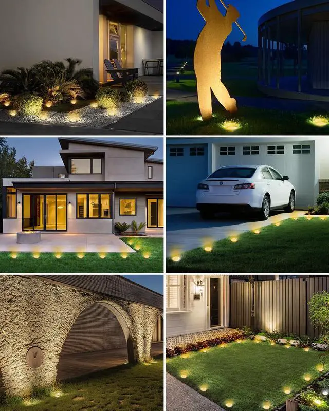 Alt view image 7 of 7 - 2 Pack Solar Lights Outdoor Waterproof, 8 LED Solar Ground Lights