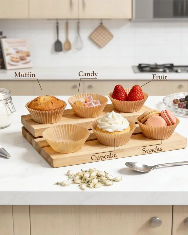Alt view image 5 of 7 - 700 Count Brown Cupcake Liners - Natural Parchment Baking Cups, 2 Inch