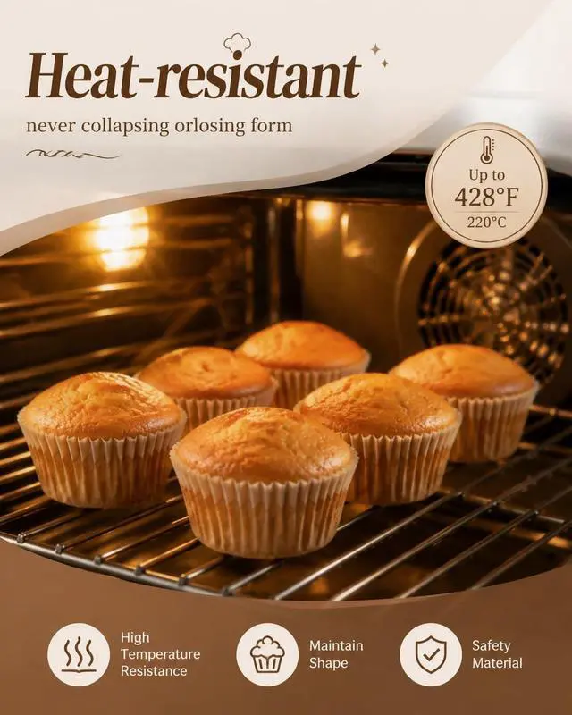 Alt view image 4 of 7 - 700 Count Brown Cupcake Liners - Natural Parchment Baking Cups, 2 Inch