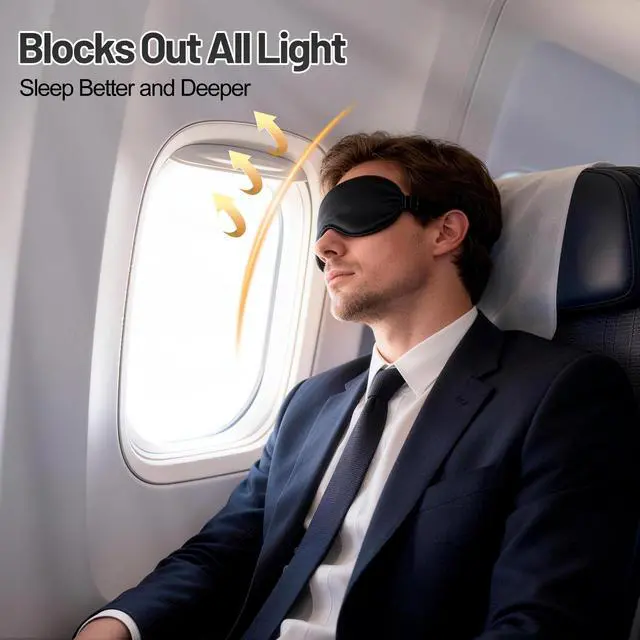 Alt view image 7 of 7 - Sleep Mask, Silk Eye Mask for Sleeping with Adjustable Strap, Blindfold Eyeshade for Men & Women, Comfortable & Soft Eye Cover Eyeshade for Night SleepBlack&Blue&Pink&1 Laundry Bag