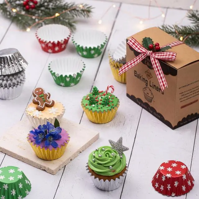 Alt view image 3 of 7 - 400pcs Gold Mini Cupcake Liners, Foil Muffin Liners, Non-Stick