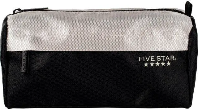 Main image of Pencil Pouch, Pen Case, 9-Pocket Zipper Pouch, Storage Organizer for School Supplies Earbuds Chargers Cables Makeup, Black/Grey (505600A-ECM)