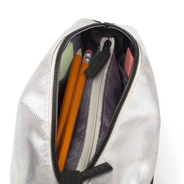 Alt view image 6 of 7 - Pencil Pouch, Pen Case, 9-Pocket Zipper Pouch, Storage Organizer for School Supplies Earbuds Chargers Cables Makeup, Black/Grey (505600A-ECM)