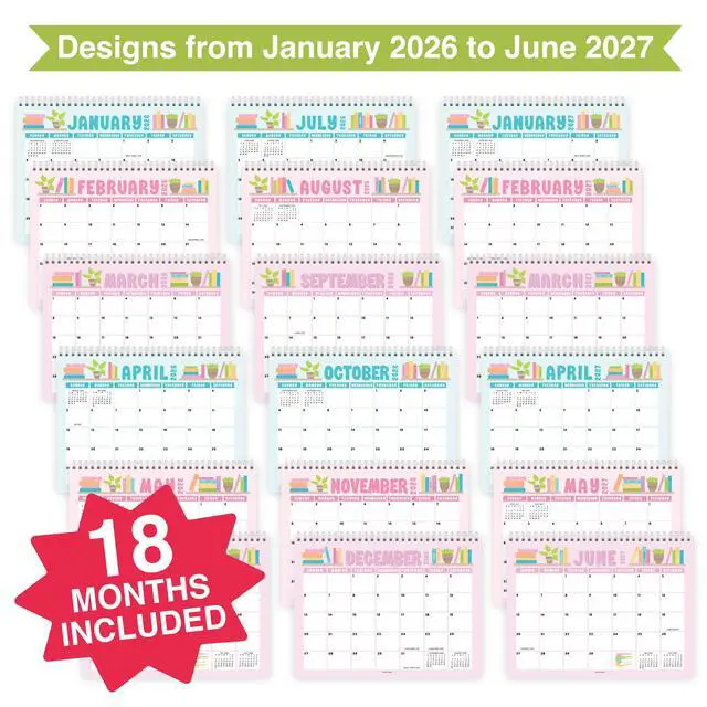 Alt view image 4 of 7 - 2026-2027 Standing Flip - 18-Month 2026 Desk Calendar Small for Home, Office & School, Standing Desks Calendars 2026-2027, Mini Desks Calendars, Back to School Teacher Gifts