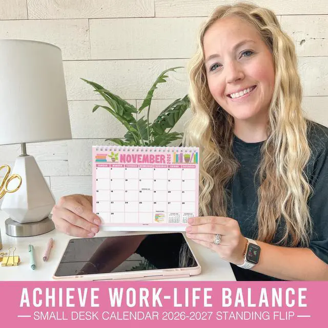 Alt view image 2 of 7 - 2026-2027 Standing Flip - 18-Month 2026 Desk Calendar Small for Home, Office & School, Standing Desks Calendars 2026-2027, Mini Desks Calendars, Back to School Teacher Gifts
