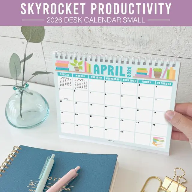 Alt view image 6 of 7 - 2026-2027 Standing Flip - 18-Month 2026 Desk Calendar Small for Home, Office & School, Standing Desks Calendars 2026-2027, Mini Desks Calendars, Back to School Teacher Gifts