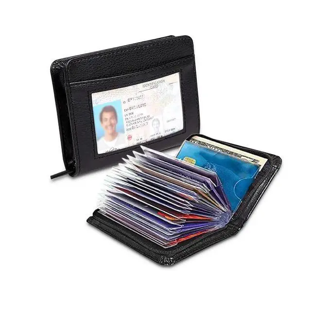 Alt view image 2 of 7 - Men's Zipper Wallet 36 Slots RFID Blocking Card Holder