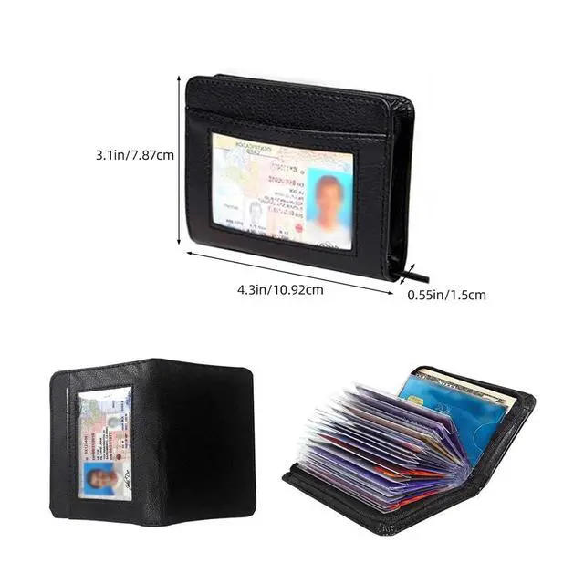 Alt view image 3 of 7 - Men's Zipper Wallet 36 Slots RFID Blocking Card Holder
