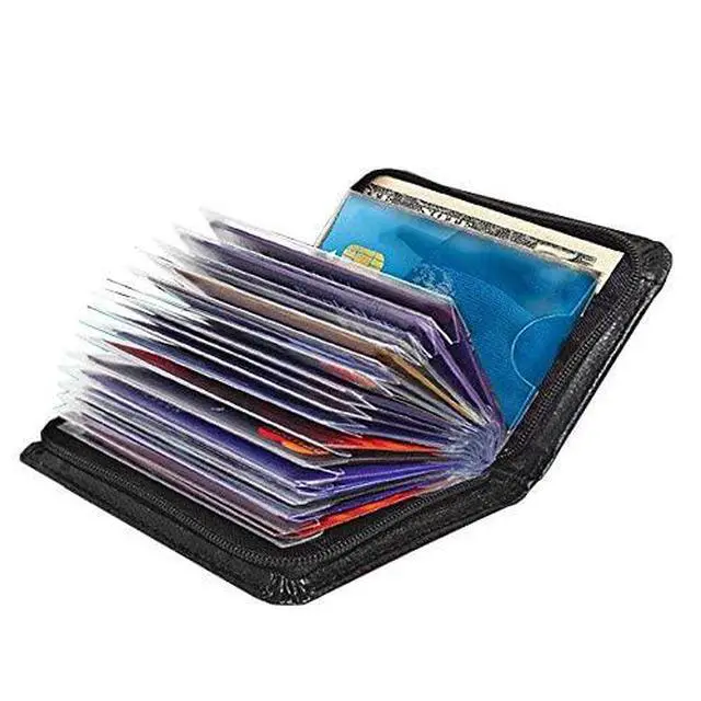 Alt view image 7 of 7 - Men's Zipper Wallet 36 Slots RFID Blocking Card Holder