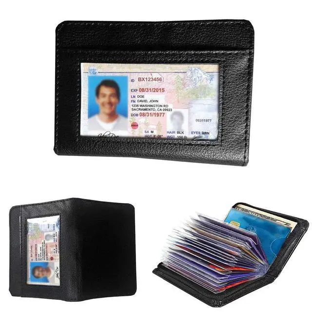 Alt view image 2 of 7 - Credit Card Holder Wallet RFID Blocking Leather Wallet for Men and Women with Zipper, Huge Storage Capacity