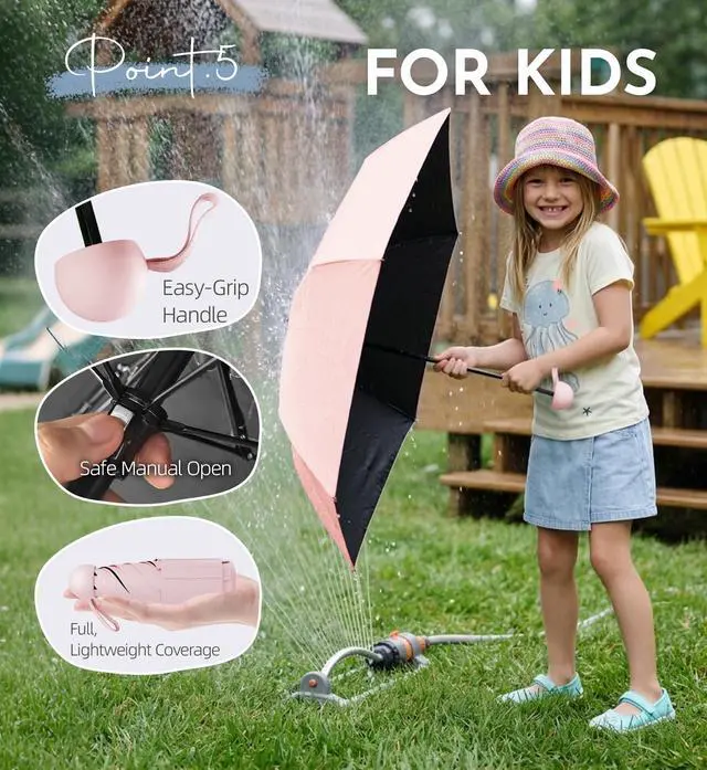 Alt view image 7 of 7 - Mini Umbrella for Travel Compact - UPF 100+ UV Sun Umbrella for Purse Backpack,Super mini Sturdy Pocket Folding Umbrella with Absorbent Sleeve, Heavy Duty Parasol 1-Pink