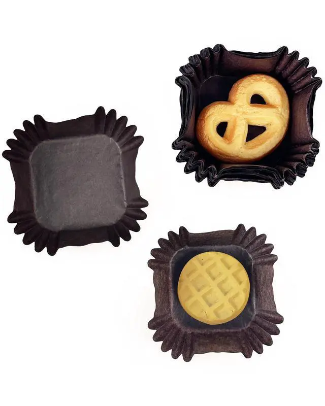 Alt view image 3 of 7 - Square Cupcake Liners, 500 Count, Coffee,Standard Size