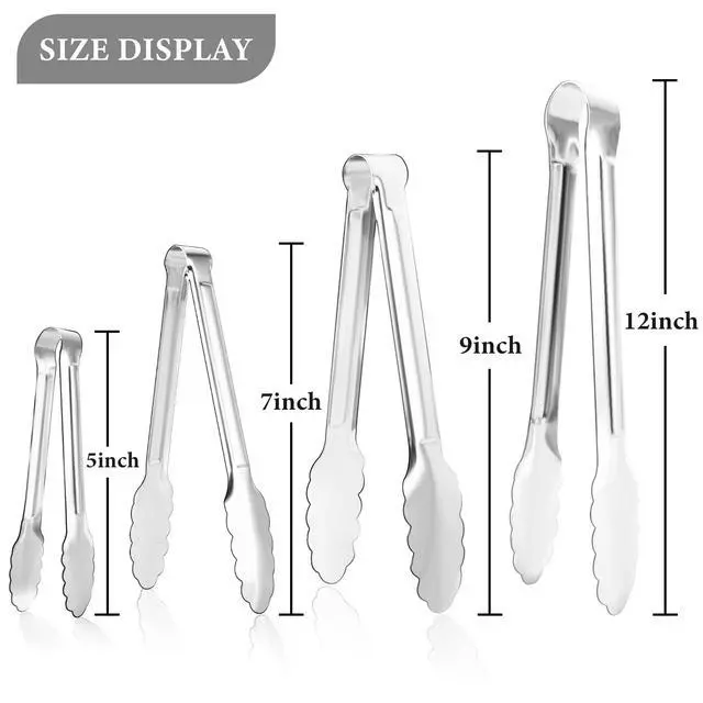Alt view image 3 of 7 - 12 Pack Small Serving Tongs,Stainless Steel Sugar Tongs Mini Appetizers Tongs Mental Kitchen Tongs for Serving Food (5inch)