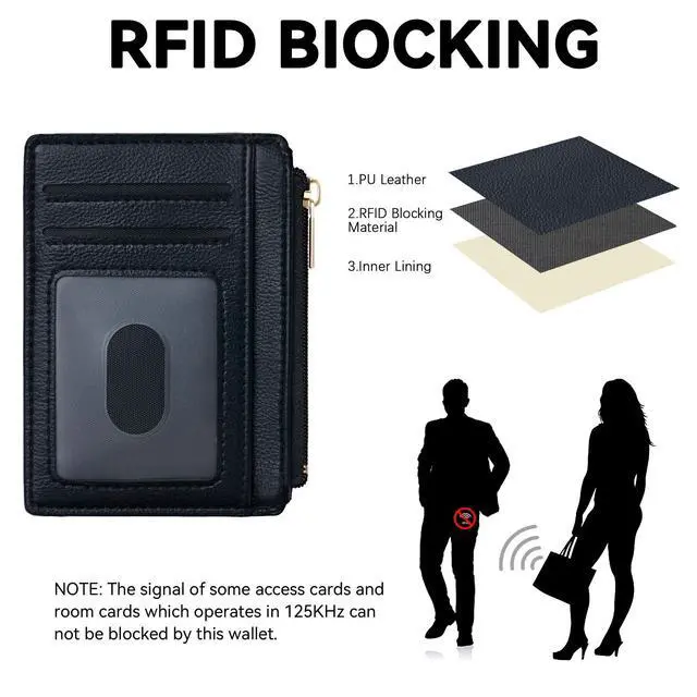 Alt view image 2 of 7 - Mens RFID Wallet, Small Slim Business Credit Card Holder, Mens Gift