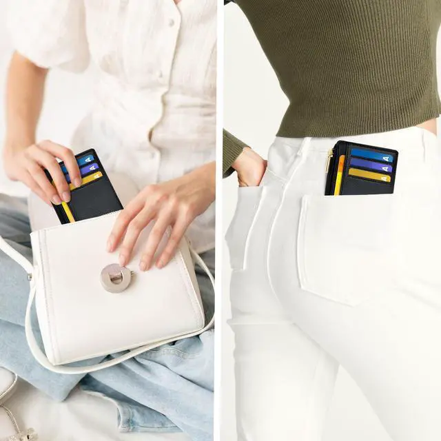 Alt view image 6 of 7 - Mens RFID Wallet, Small Slim Business Credit Card Holder, Mens Gift
