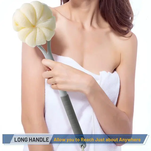 Alt view image 4 of 6 - Body Brush,Soft Bristles & Loofah Back Scrubber Bath Mesh Sponge