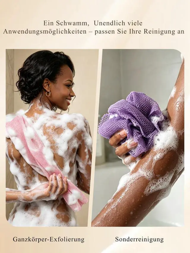 Alt view image 6 of 7 - 4 Pack African Net Sponge, African Exfoliating Net for Body