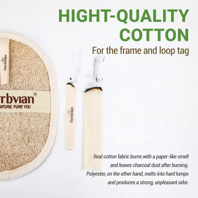 Alt view image 5 of 7 - Natural Loofah Exfoliating Body Scrubber Pads for Bath and Shower