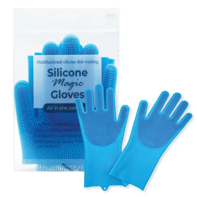 Alt view image 2 of 7 - Silicone Magic Gloves: Ultimate Cleaning Gloves for Dishwashing, Kitchen, Pet, and Car - Heat & Cold Resistant, Non-Slip, Reusable - Eco-Friendly Scrubbing Gloves for Household Cleaning Food Grade