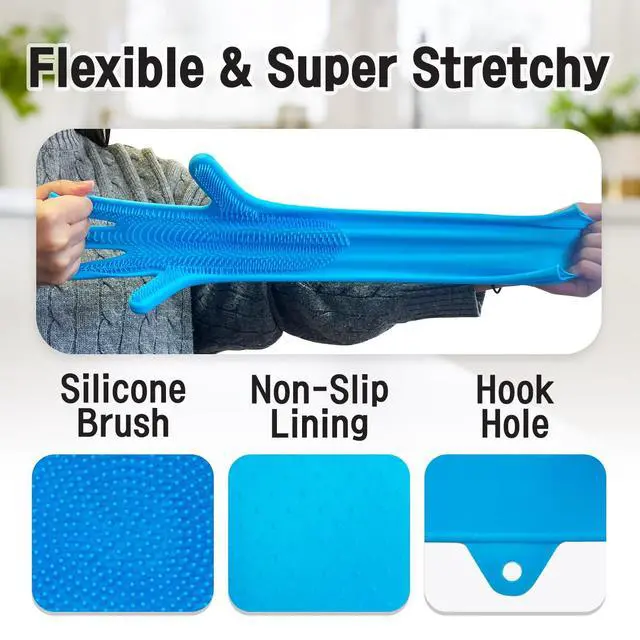 Alt view image 3 of 7 - Silicone Magic Gloves: Ultimate Cleaning Gloves for Dishwashing, Kitchen, Pet, and Car - Heat & Cold Resistant, Non-Slip, Reusable - Eco-Friendly Scrubbing Gloves for Household Cleaning Food Grade