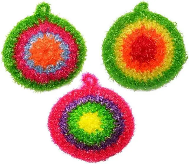 Main image of Dish Scrubber Cute Non Scratch Decorative Dish Scrubber Dish Net Clothes for Kitchen Washing Dishes Cleaning Net 3 Pack