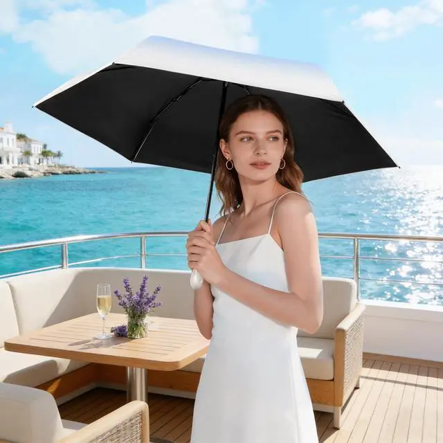 Alt view image 2 of 7 - UV Umbrella UPF 50+, Mini Sun Umbrella for Walking Foldable Travel