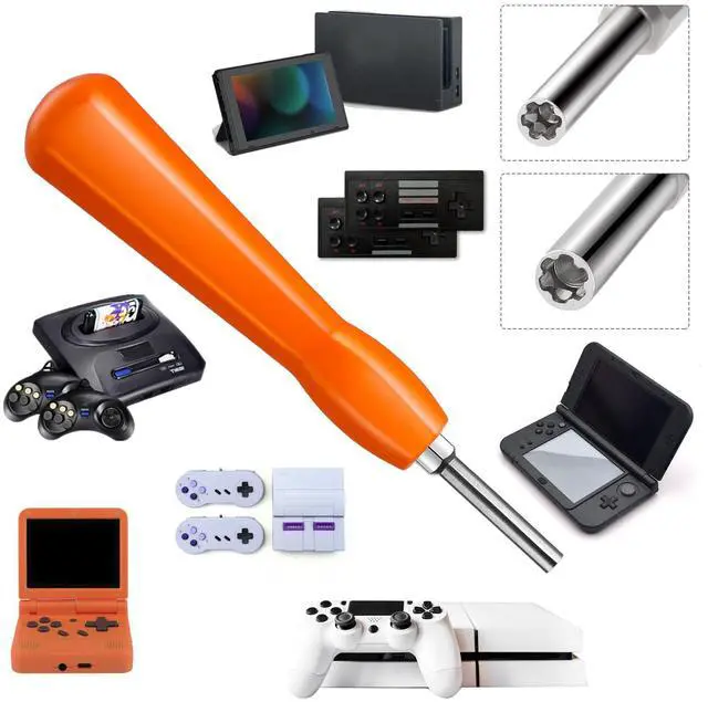 Alt view image 5 of 6 - Security Screwdriver, Double-ended 3.8mm 4.5mm Gamebit Screwdriver Bit Set Compatible with NES,SNES,N64,GameBoy,Game Orange