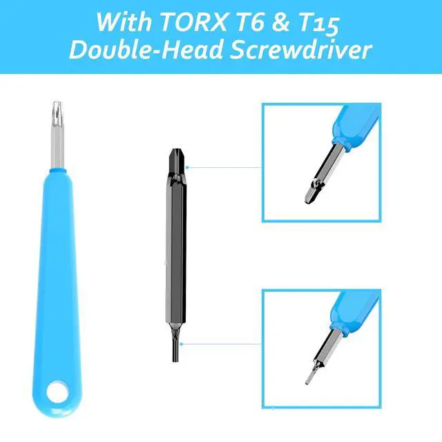 Alt view image 2 of 6 - Ring Doorbell Screws Replacement, Blue Double-Ended T6 T15 Screwdriver with 20Pcs/5Set Security Screws - Battery Change & WiFi Setup for Video Doorbell Camera Replacement Kits