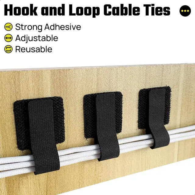 Alt view image 3 of 7 - Cord Organizer for Desk, Under Desk Wire Management, 30 PCS