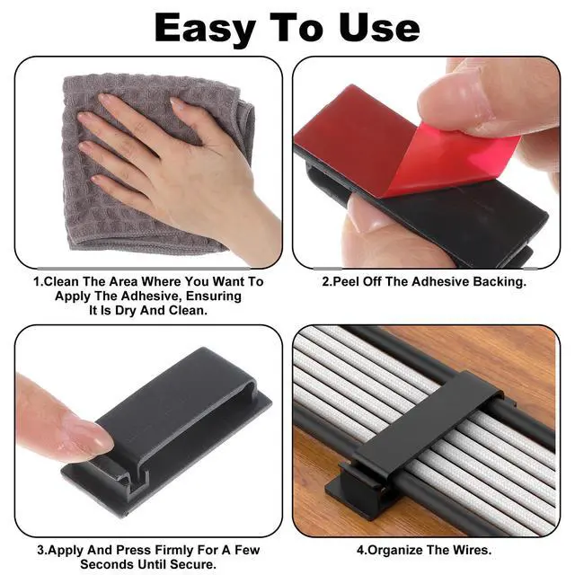 Alt view image 3 of 7 - 14Pcs Self Adhesive Cable Clips, Cord Organizers Wire Clips
