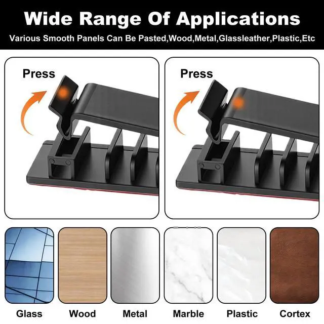 Alt view image 5 of 7 - 14Pcs Self Adhesive Cable Clips, Cord Organizers Wire Clips