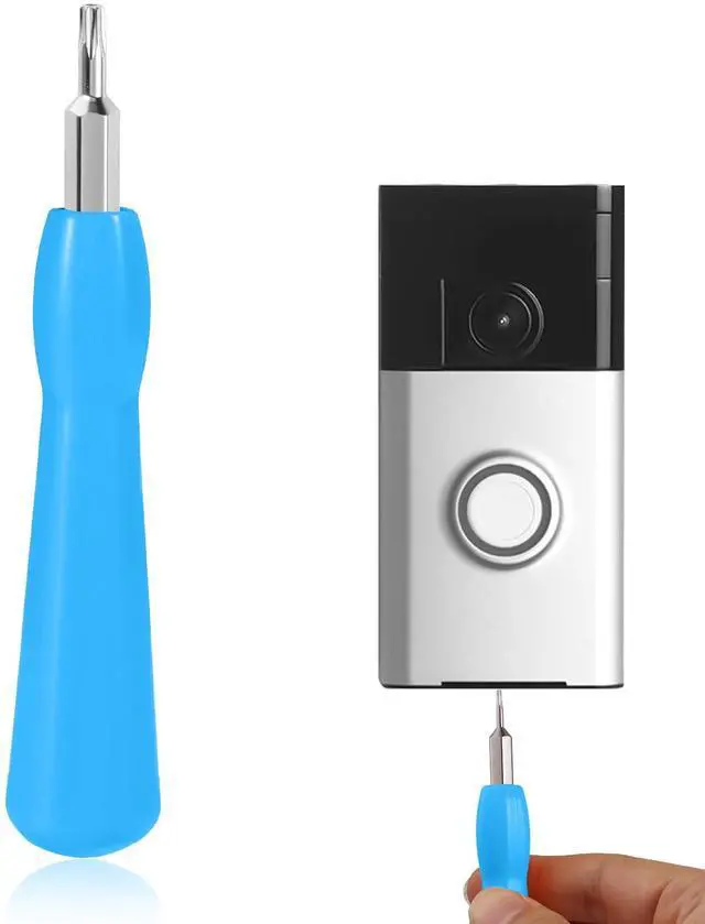 Main image of Video Doorbell Screwdriver, Double-Ended Bits with Handle, T6 and T15 Torx Screwdriver Replacement for Ring Video Doorbell Models (Blue)