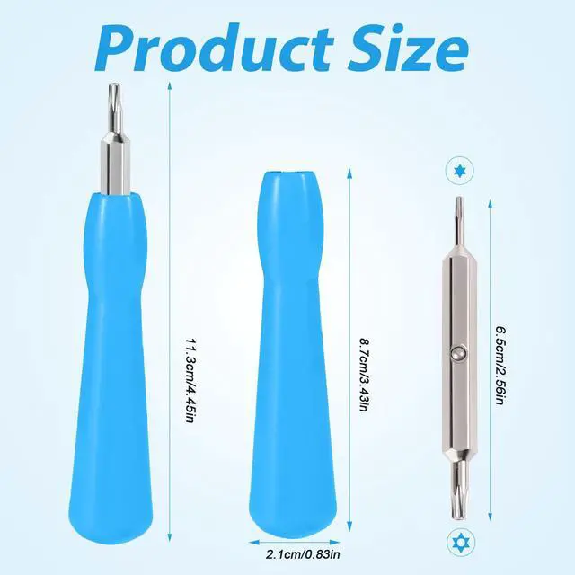 Alt view image 2 of 7 - Video Doorbell Screwdriver, Double-Ended Bits with Handle, T6 and T15 Torx Screwdriver Replacement for Ring Video Doorbell Models (Blue)