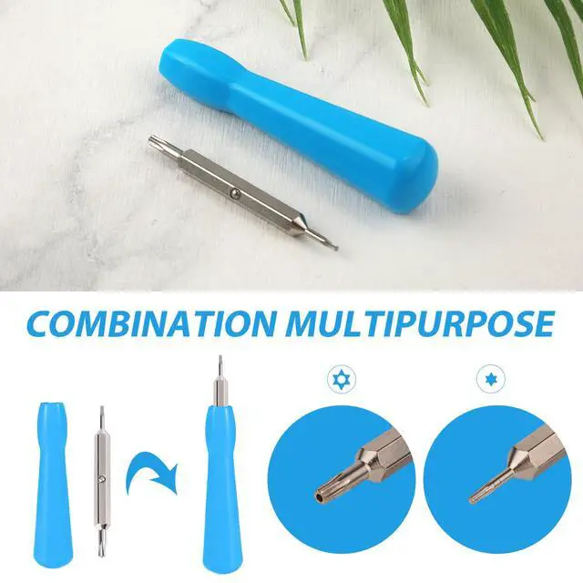 Alt view image 3 of 7 - Video Doorbell Screwdriver, Double-Ended Bits with Handle, T6 and T15 Torx Screwdriver Replacement for Ring Video Doorbell Models (Blue)