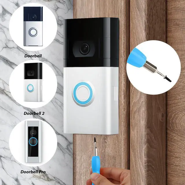Alt view image 6 of 7 - Video Doorbell Screwdriver, Double-Ended Bits with Handle, T6 and T15 Torx Screwdriver Replacement for Ring Video Doorbell Models (Blue)