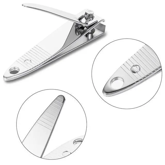 Alt view image 3 of 7 - 10 Pieces Small Flat Nail Clippers Metal Fingernail Clipper Portable Toenail Clipper Cutter Silver Travel Nail Trimming Pointed Manicure Pedicure for Men Women Homeless Care Supplies