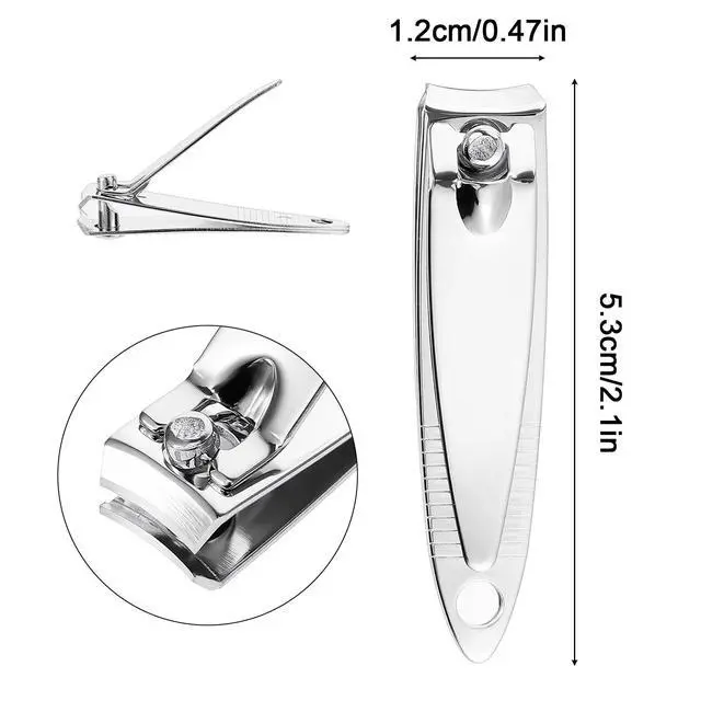 Alt view image 4 of 7 - 10 Pieces Small Flat Nail Clippers Metal Fingernail Clipper Portable Toenail Clipper Cutter Silver Travel Nail Trimming Pointed Manicure Pedicure for Men Women Homeless Care Supplies