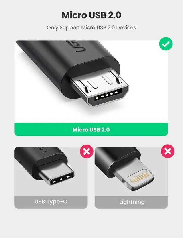 Alt view image 2 of 7 - Micro USB 2.0 OTG Cable On The Go Adapter Male Micro USB to Female USB Compatible with Samsung Phone S7 S6 Edge S4 S3 LG G4 Controller Android Windows Smartphone Tablets 4 Inch Black