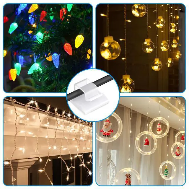 Alt view image 4 of 5 - 30 Pcs Adhesive Cable Clips for Cord Management Under Desk Nightstand Phone PC Charger Plug Speaker TV Cord Holder Keeper Hook Wall Wire Organizer Car Dash Cam Ethernet Christmas Light (Clear, Small)