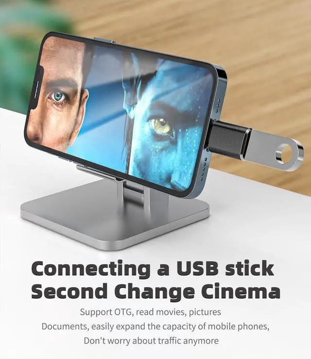 Alt view image 4 of 7 - iPhone OTG Adapter(2Pack)USB Female to Lightning Male Dongle for 14 13 11 12 Pro Max Xr X Xs 8 7 Se Plus Camera Card Reader USB Flash Drive Mouse Keyboard Hub MIDI Piano Converter U Disk Apple iPadAir