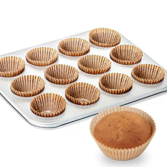 Alt view image 4 of 7 - Standard Natural Cupcake Liners 500 Count, No Smell, Grease-Proof Paper Muffin Liners, Food-grade Baking Cups for Cupcakes, Muffins, Nuts
