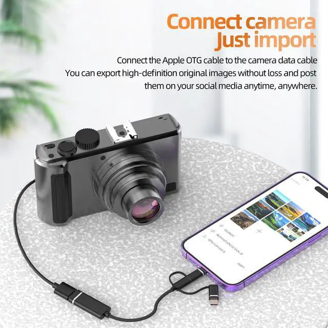 Alt view image 5 of 7 - USB C Lightning USB Male to OTG 3.0 Female Adapter(3 in 1) Cable for iPhone 16 15 14 Pro max Flash Drive Type C MacBook for iPad Connector Laptop Computer Data Transfer Compatible for Samsung