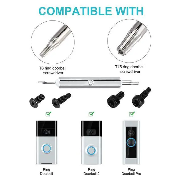 Alt view image 2 of 5 - Ring Doorbell Screwdriver Replacement & Charger Charging Cable Cord, Fit Video Doorbell, Video Doorbell 2 3 and Pro & Elite Ring Doorbell Security Screw (Orange)