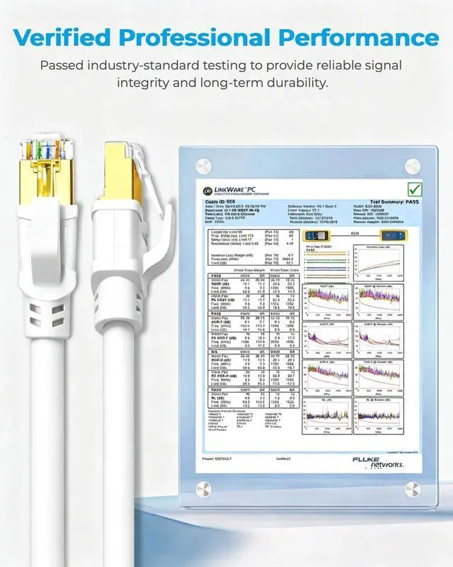 Alt view image 7 of 7 - Cat 8 Ethernet Cable 3FT, 40Gbps Round Internet Cable (3ft, White)