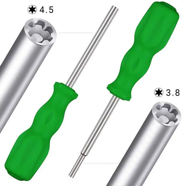 Alt view image 3 of 7 - Gamebit Screwdriver Set, Security Screwdriver Bit Set 3.8mm and 4.5mm Security Screwdriver Bits Perfect fit for Virtual Boy, Opening Nintendo, Sega Consoles and Game Cartridges - Green